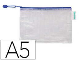 Bolsa multiusos Tarifold A5 PVC cremallera azul